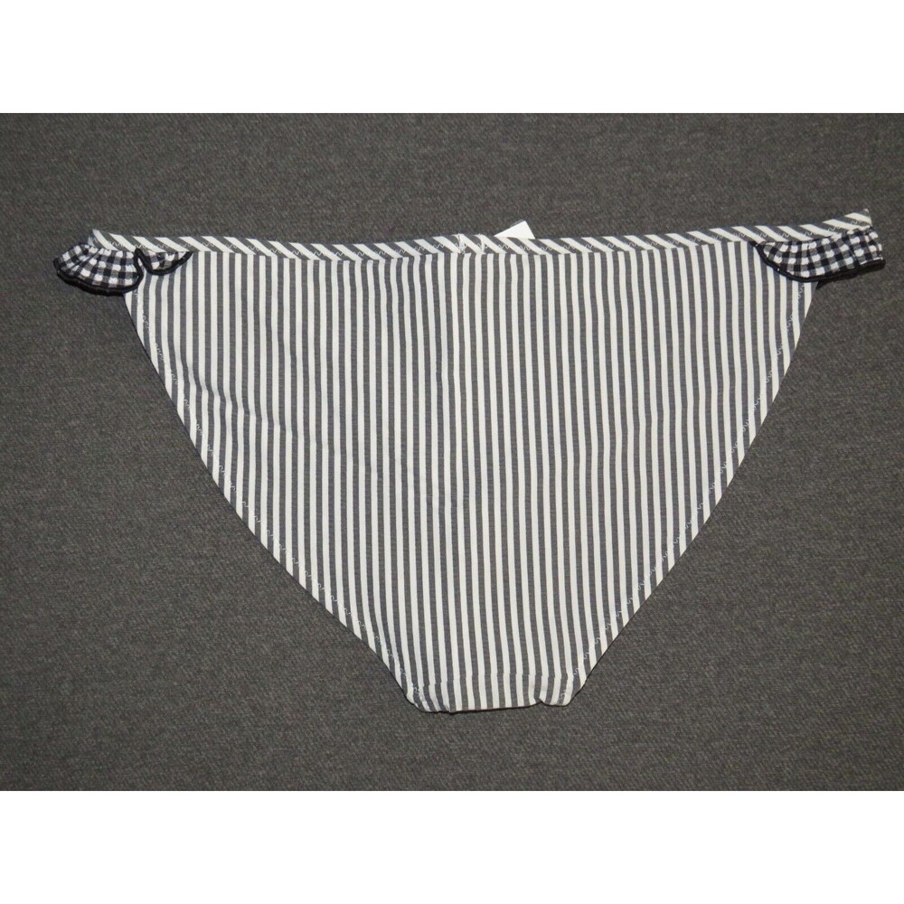 American Eagle Aerie Black Striped Gingham Ruffled Bikini Swimsuit Set Size M - Picture 8 of 11